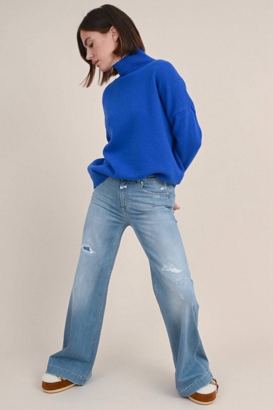 CLOSED Denim Glow Up Flared Jeans Wide Leg Hellblau Distressed Womens 25
